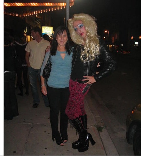 H.S. grad Hedwig & me in front of Milwaukee's Oriental Theater, 2008