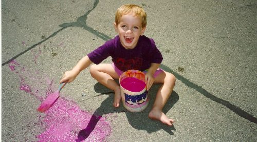Harry painting the town pink, 1993