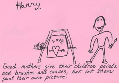 Harrys first grade Mothers Day drawing 1996
