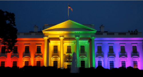 white house rainbow lights
